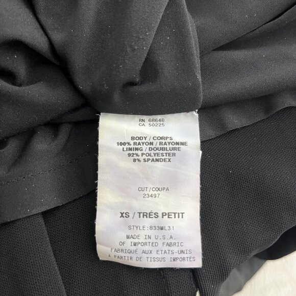 2/$30 ABS Allen Schwartz Jersey Deep V Low Back Evening Gown Black XS #8948 - Picture 7 of 9